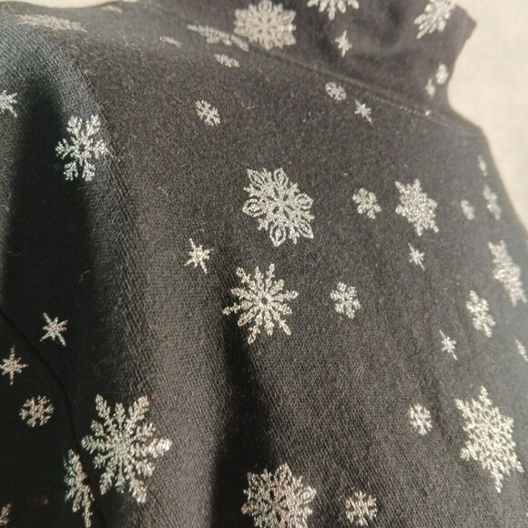 NWT KAREN SCOTT Christmas Snowflake Glitter Petite XL Top Mock Neck Cotton Knit - Picture 4 of 11